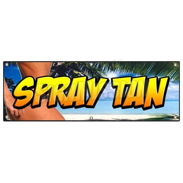 SPRAY TAN BANNER SIGN tanning salon spa signs sun suntanned salon tans